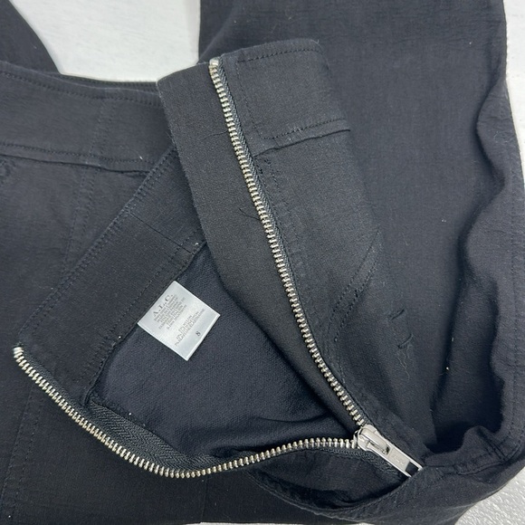 Alc Pants Skinny Trousers Hi Waist Pockets Cotton Stretch Side Zip Black Size 8 - Picture 7 of 10